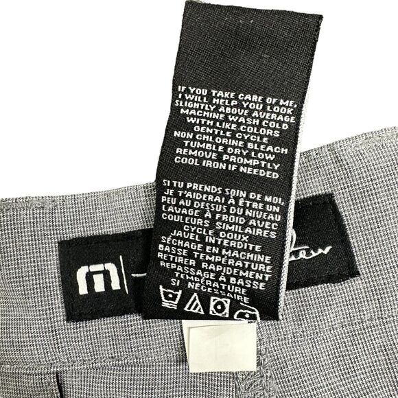 Travis Mathew Shorts Mens Size 34 Navy Check Flat Front Casual Walking Chino - Picture 5 of 7